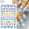 Adesivos de Nail Art Cross-border em estilo japonês, borboleta colorida para meninas, rosa, lindo adesivo de unha de borboleta azul