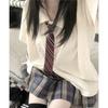 Estilo preppy japonés jk uniforme de camisa para mujer verano dulce lindo holgado manga corta con traje de falda plisada a cuadros