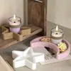 Mono Pegamento de Cristal Molde DIY Yeso Bandeja de Almacenamiento Estrella de Cinco Puntas Luna en Relieve Bandeja de Silicona Venta al por Mayor