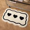 Alfombrilla de felpa minimalista en blanco y negro para la entrada del baño, absorbente de agua, antideslizante, engrosada, alfombra felpuda y suave