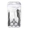 Acero inoxidable recorte de cejas de tres piezas plegable cuchillo para recortar cejas boca oblicua pinza para cejas tijeras para recortar cejas