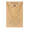 Juego de Collares Apilables de Acero Inoxidable de 12 Constelaciones Tendencia Europea y Americana Transfronteriza con Tarjeta Collar de Constelación Venta al por Mayor