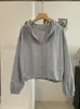 KEKEZOON Cárdigan con Capucha y Cremallera Color Sólido Manga Larga Chaqueta para Mujer Otoño Casual Simple Chaqueta Superior 8503