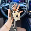 Estilo Coreano Otoño e Invierno Nuevo Llavero de Perrito de Felpa para Coche Cuerda Tejida Creativa West Highland Colgante Personalizado para Bolso Venta al por Mayor