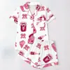 Conjunto de Pijama Cardigan Rosa de Seda Leite Transfronteiriço Europeu e Americano para Mulheres, Shorts de Manga Curta, Roupa de Casa Confortável e Respirável Conjunto Casual