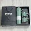 Taza Termo de Acero Inoxidable para Negocios Transfronterizos, Botella de Agua al Vacío de Doble Capa, Alto Aislamiento Térmico y Conservación del Frío, Una Taza con Tres Tapas