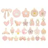 Gotas de aceite rosa transfronterizas accesorios de joyería hechos a mano DIY aleación colgante pequeño llavero pendiente colgante para collar material