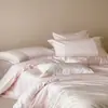 Bordado Floral Romântico Estilo Francês, Algodão Tencel Feminino com Textura Sedosa, Jogo de Cama de Quatro Peças para uma Sensação Relaxada