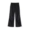 Pantalones de Trabajo de Secado Rápido Estilo Americano para Mujer, Novedad Primavera 2026, Cintura Alta, Diseño Adelgazante con Bolsillos, Pantalones Casuales de Pierna Ancha Negros
