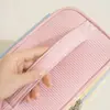 Nueva Bolsa de Cosméticos de Pana de Doble Capa, Bolsa de Almacenamiento Portátil de Gran Capacidad para Viajes, Bolsa de Almacenamiento de Cosméticos Multifuncional de PU