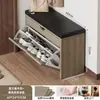Armário de sapatos com porta basculante à prova de poeira, multicamadas, para uso doméstico na entrada, banco estreito popular para sapatos para apartamentos de aluguel, sapateira simples para hall de entrada