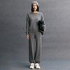 Suéter de Cachemira para Mujer Cuello Redondo Trenzado Holgado Casual Simple Estilo Old Money Retro Versátil Otoño e Invierno Nuevo Estilo