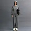 Pantalones Deportivos de Cachemir para Mujer, Estilo Retro, Trenzados, de Moda, Casual, Simples, Versátiles, Otoño e Invierno, Nuevo Estilo Urbano, Pantalones de Cachemir