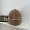Gorro Tricotado Dupla Camada Duas Cores Estilo Japonês Feminino Outono Inverno Quente Lã Gorro de Lã Merino com Barra Reversível