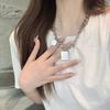 Colar de suéter de design de nicho de luxo leve para mulheres, corrente de clavícula hip hop da moda, corrente de suéter simples para Instagram, acessórios longos