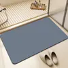 Tapete de Banheiro Absorvente Secagem Rápida para Porta de Banheiro e Vaso Sanitário, Tapete de Chão de Lama Diatomácea Antiderrapante para Entrada, Cor Sólida, Transfronteiriço