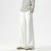 NASA SOBRE Pantalones deportivos de corte recto holgado estilo americano con micro-bota inclinada para hombre, pantalones casuales deportivos rectos para primavera y otoño