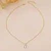 Collar con Colgante de Circonita en Forma de Corazón Chapado en Oro Transfronterizo Moda Microincrustado Collar con Circonita en Forma de Corazón Cadena para Clavícula Joyería