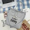 Nova Bolsa de Lona Feminina Estudante Estilo Coreano Alto Valor Estilo Preguiçoso Campus Livros Grande Capacidade Ombro Transversal Bolsa Tote