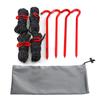 Set de cuerda de viento reflectante para camping al aire libre, estaca para suelo, cuerda de tracción para toldo de tienda, resistente al viento, fijo, aleación de aluminio, hebilla de doble ojo