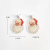 Pendientes Europeos y Americanos de Acrílico Transfronterizos Elfo Navideño Retro Ciervo Gorro de Santa Pendientes Lindos Estampados