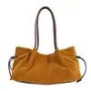 Bolsa de ombro estilosa plissada retrô estilo coreano para mulheres, bolsa de ombro elegante de grande capacidade para o outono de 2026, moderna