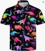 Camisa polo informal de manga corta con solapa y estampado 3D para hombre, de comercio exterior transfronterizo, de verano