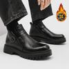 Botas para Hombre Otoño Nuevo Piel Suave Suela Blanda Suela Gruesa Piel Genuina Caña Media Botas de Piel Británicas Modernas Botas Chelsea Botas para Hombre