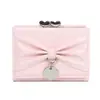 Billetera Sencilla de Cuero PU con Lazo Portatarjetas Portamonedas Integrado Transfronteriza Billetera Linda para Estudiantes Comercio Exterior Transfronterizo para Mujer