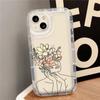 Funda para Teléfono Artística de Flores iPhone15 17Pro Airbag Apple 12 Cobertura Total 11 Transparente de Alta Gama 16 Modelo Nuevo