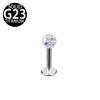 Aretes para Labio de Titanio G23 3/4mm Bola de Diamante Shambhala Encapsulada con Cuerpo de Acero Inoxidable de Fondo Plano en Forma de T Joyería para Perforación Corporal