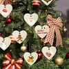 Venta Caliente Transfronteriza DIY Astillas de Madera en Blanco Día de San Valentín Navidad Decoración Creativa Corazón Colgante Decorativo en Forma de Corazón Pintado a Mano