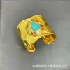 Pulsera Nueva de Perla Natural Turquesa Chapada en Oro Personalidad Retro Estilo Europeo y Americano Pulsera Barroca Joyería Transfronteriza Venta al por Mayor