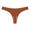 Braguitas tipo tanga sin costuras europeas y americanas para mujer, braguitas de hilo en T de una pieza de color sólido de cintura baja, ropa interior sexy de seda helada para mujer, se pueden cortar según se desee