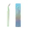 Pinças para Cílios Postiços Pinças para Nail Art DIY Pinças para Técnicos de Cílios Pinças para Extensão de Cílios Pontas Curvas e Retas Personalizável