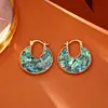 Brincos Coloridos de Abalone Levemente Luxuosos e de Alta Qualidade, Brincos Modernos e Simples Elegantes para Mulheres, Brincos de Nicho Estilo Irmã Real