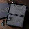 Novo suéter masculino de cashmere para outono e inverno, malha casual simples, blusa básica de gola redonda para o inverno, suéter