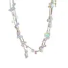 Collar de Perlas Rosas Dopamina de Verano para Mujer, Cadena para Clavícula Moderna y de Alta Gama, Diseño de Nicho, Accesorio Dulce