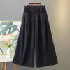 Especial 100kg Novo Design de Moda Outono Bolso Plissado Calça Jeans Wide-Leg para Meninas Plus-Size 0947