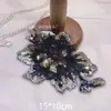 Accesorios de Ropa para Mujer Ropa de Rendimiento Bordado de Lentejuelas Multicapa Tridimensional Gradiente de Color Flor Bordada con Lentejuelas Piezas de Flor Grandes
