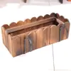 Maceta colgante, Macetero de madera rectangular para valla, Jardinera de madera anticorrosión para verduras, Canaleta para flores, Soporte para flores en barandilla de balcón, Exterior