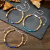 Pulsera trenzada de pareja con cuentas de piedra emperador y virutas de madera de cáscara de coco Exquisita y moderna Pulsera ajustable de piedra natural Pulsera para mujer