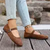 Zapatos Mary Jane Cuadrados Vintage Nuevos 2026 para Mujer, Suela Plana con Correa Única, Zapatos Casuales Versátiles, Talla Grande para Exportación