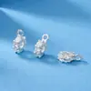 Colgante de plata de ley S925 bañado en rodio con circonita y charm colgante, cuentas espaciadoras tipo rueda, accesorios para pulseras y collares DIY, se puede usar como accesorios de joyería de plata