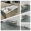 Pia de Aço Inoxidável 304 Super Grossa Bancada Integrada Rack de Armazenamento para Piscina Comercial Bacia para Lavar Vegetais Gabinete Integrado Cozinha Uso Doméstico