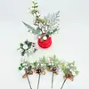 Decorações de Natal Personalizadas de Fábrica Flores de Natal Artesanato Galhos de Pinheiro Pinhas Palitos Enfeites de Natal Buquês