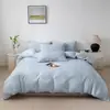 Comércio Exterior Transfronteiriço Algodão Lavado Listrado Conjunto de Cama de Três Peças Capa de Edredom Fronha para Almofada Amazon Fornecimento de Fábrica Atacado