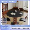 Mesa redonda de comedor para apartamento pequeño estilo antiguo Mesa de comedor de metal retro francés de madera maciza de roca Mesa redonda Bobo