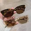 Óculos de Sol Cat-Eye Grandes com Corrente, Novo Estilo Europeu e Americano, para Mulheres, Emagrecedores, Modernos, de Alta Qualidade, Proteção Solar, Óculos de Sol Tendência