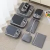 Set de cinco piezas de malla de bolsas de almacenamiento de viaje compresibles, organizador de equipaje, bolsa portátil para empacar ropa para viajes de negocios y viajes